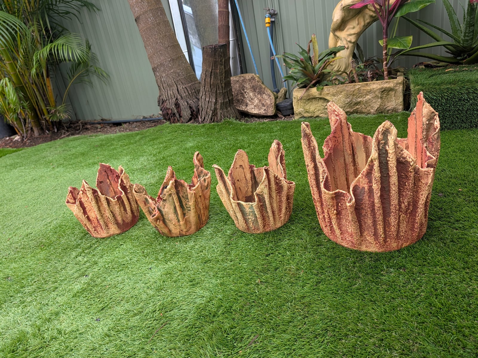 Concrete Cloth Pots — Steve-made landscape product from Steve's Oasis Landscapes
