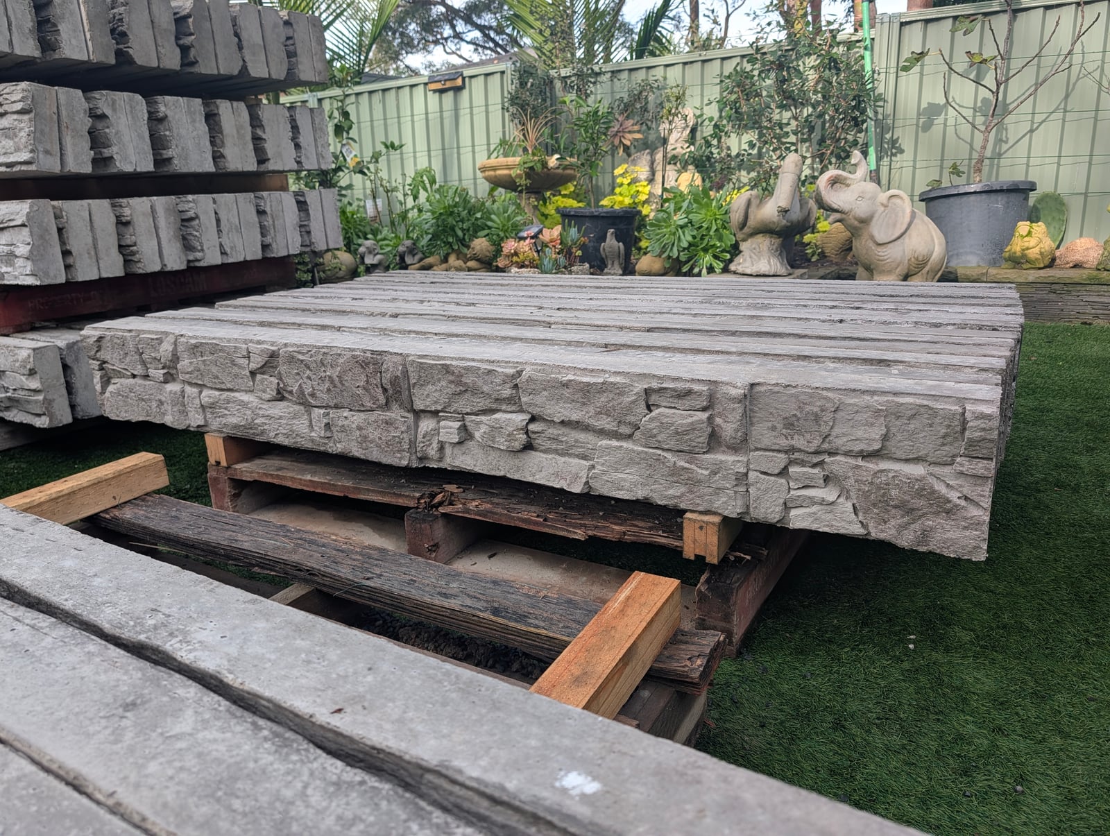Crazy Stone Concrete Sleeper — Steve-made product from Steve's Oasis Landscapes