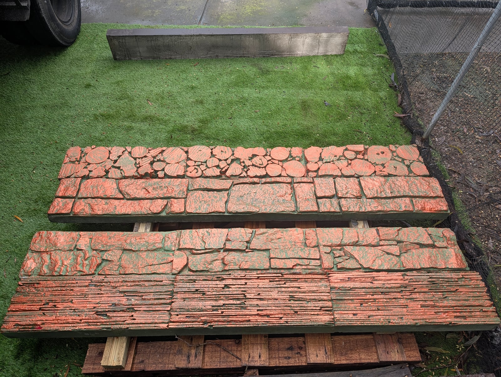 Custom Coloured Concrete Sleepers — Steve-made product from Steve's Oasis Landscapes