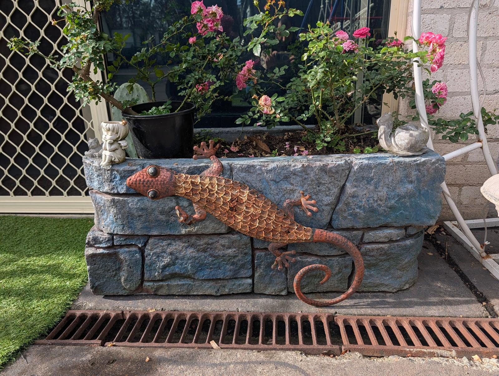 Euro Stone Concrete Pot — Double Level — Steve-made product from Steve's Oasis Landscapes