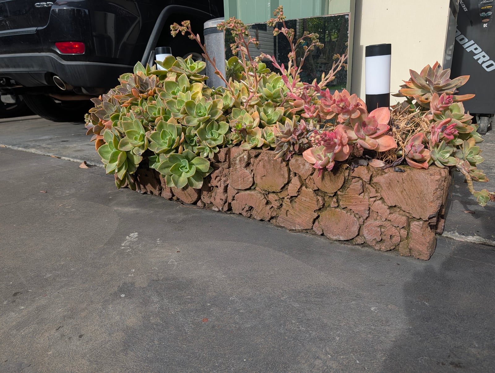 Log Block Concrete Pot & Feet — Steve-made product from Steve's Oasis Landscapes