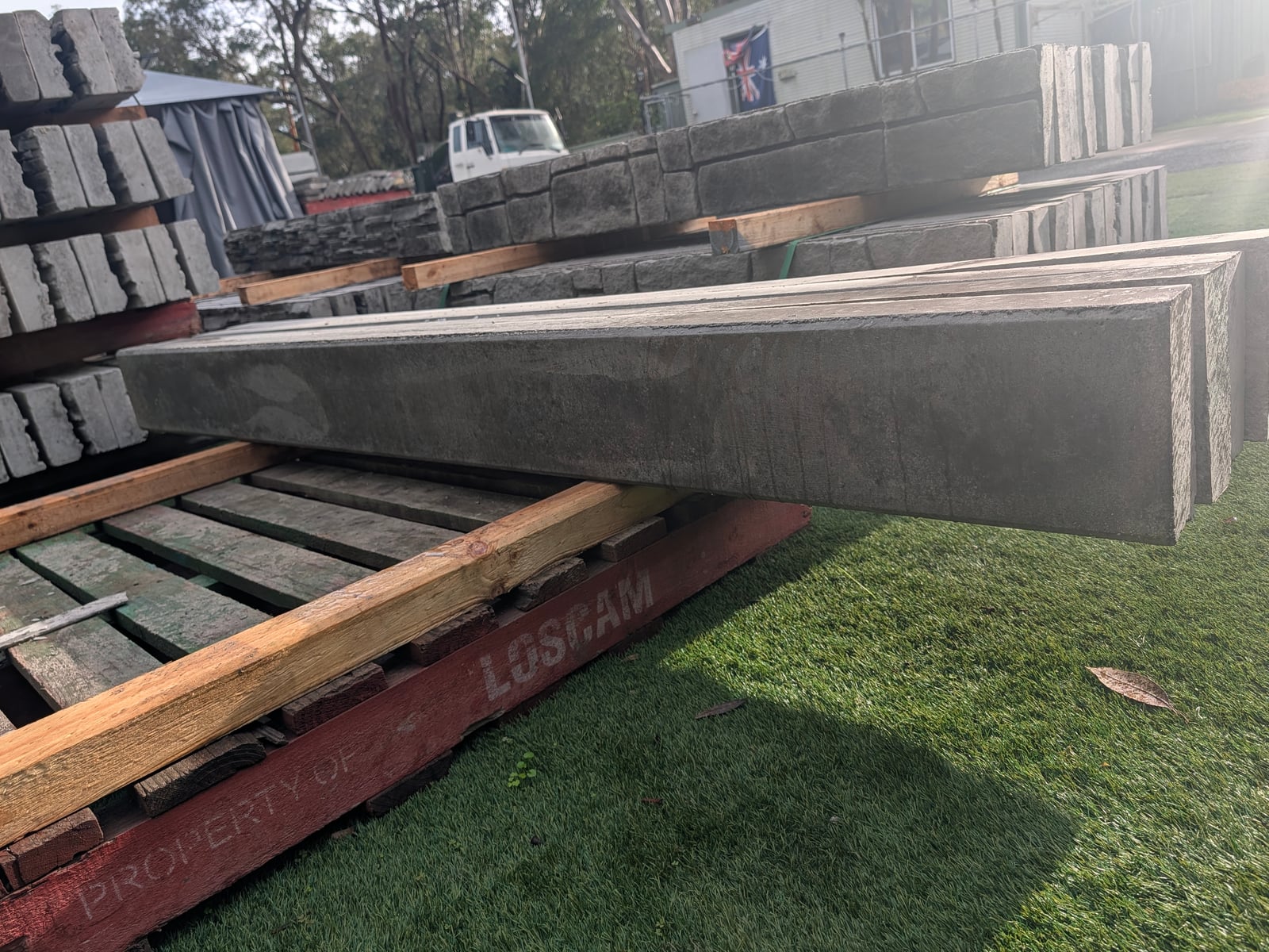 Plain Face Concrete Sleeper — Steve-made landscape product from Steve's Oasis Landscapes