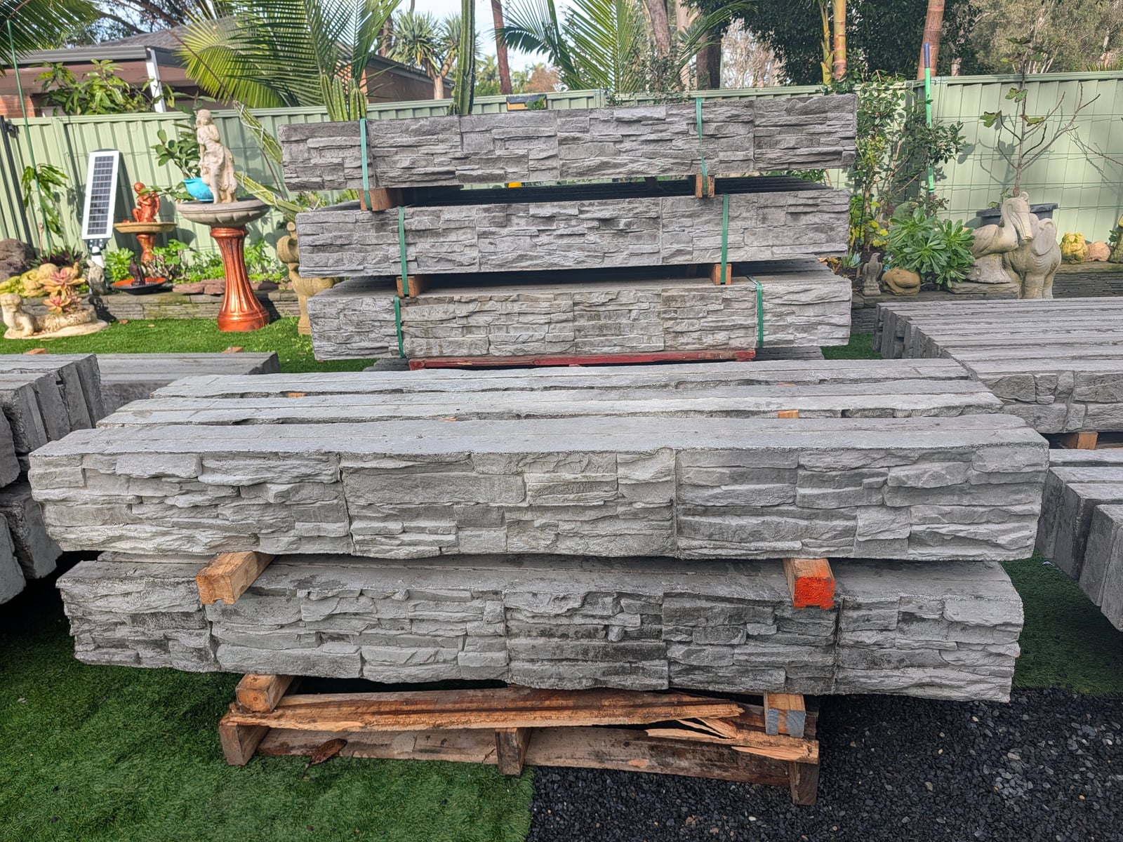 Rough Stack Stone Concrete Sleeper — Steve-made landscape product from Steve's Oasis Landscapes